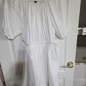 Old Navy Ivory Puff Sleeve Dress